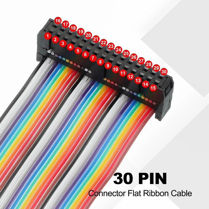 30 Pin IDC Connector Flat Ribbon Cable 2.54mm Pitch Length 300mm Wide 38mm 2Pcs