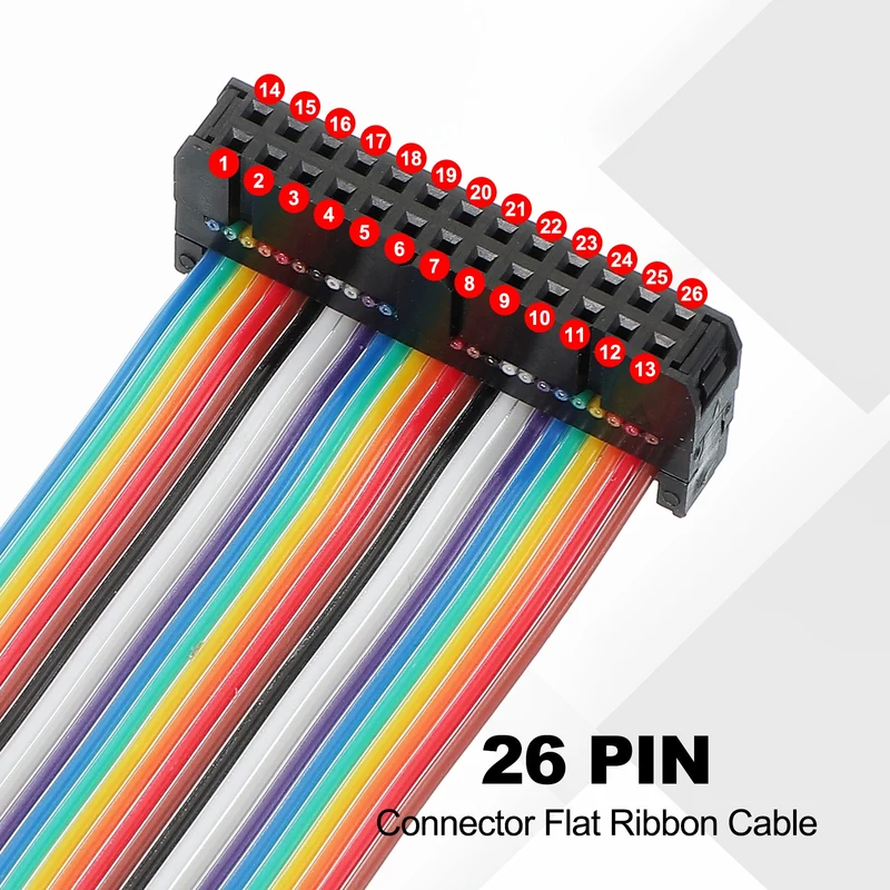 26 Pin IDC Connector Flat Ribbon Cable 2.54mm Pitch Length 150mm Wide 33mm 2Pcs