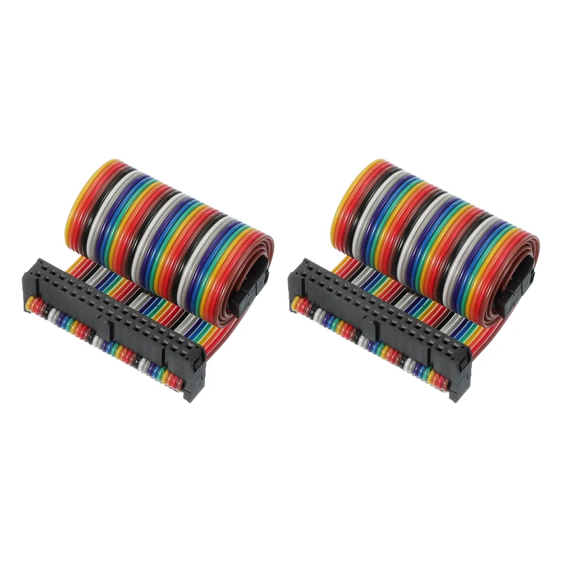 34 Pin IDC Connector Flat Ribbon Cable 2.54mm Pitch Length 300mm Wide 43mm 2Pcs