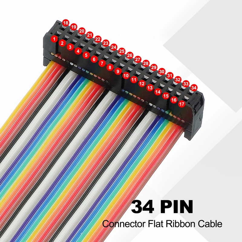 34 Pin IDC Connector Flat Ribbon Cable 2.54mm Pitch Length 300mm Wide 43mm 2Pcs