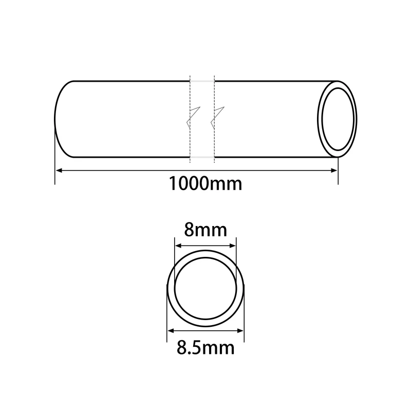Millimeter Based Tubes 8.5mm*8mm*1000mm