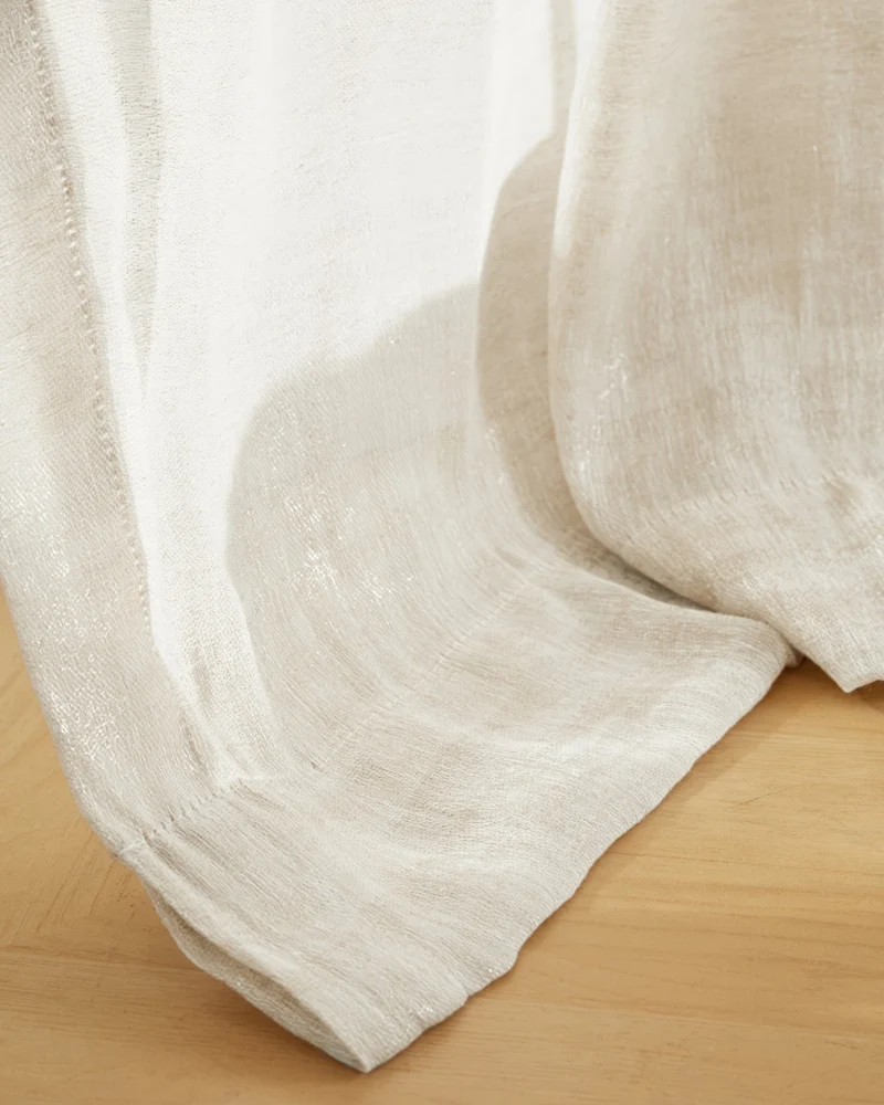 Silhouette Linen Blend Woven Sheer Custom Curtain