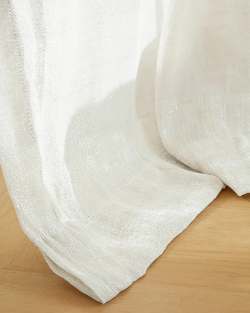 Silhouette Linen Blend Woven Sheer Custom Curtain