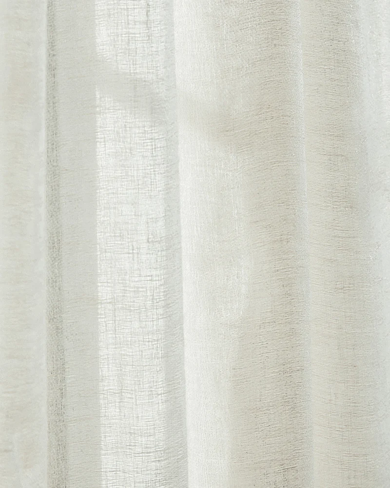 Silhouette Linen Blend Woven Sheer Custom Curtain