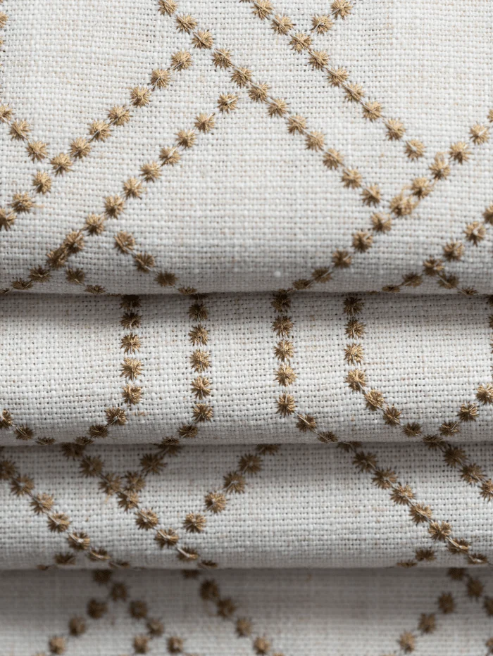 Interlace Flat Fold Linen Blend Cordless Custom Roman Shade
