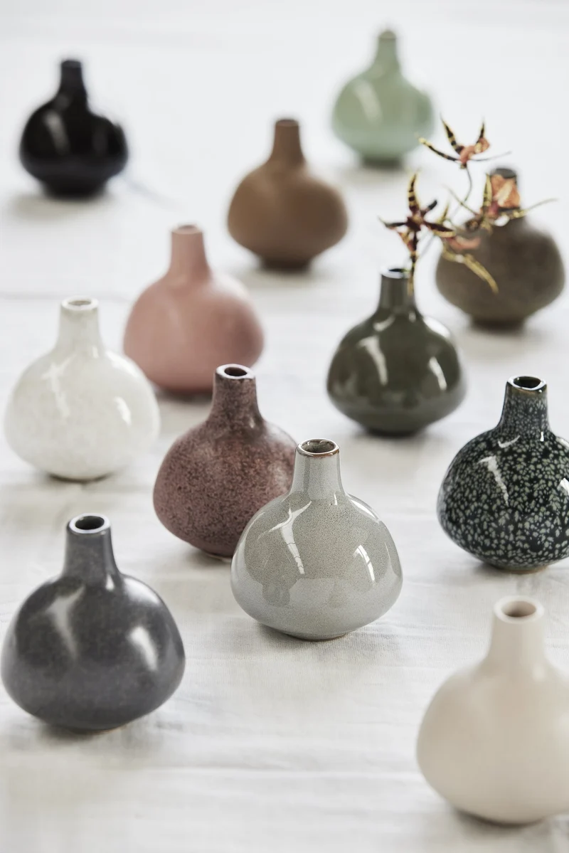 Helene Vase ocker H9 cm