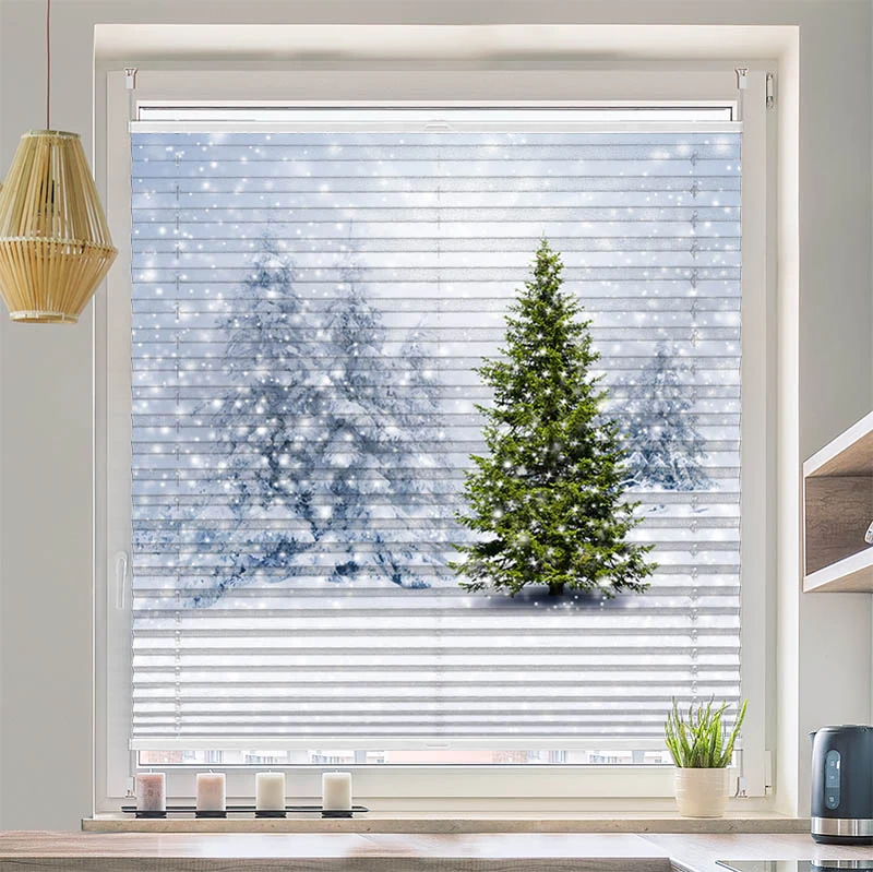 Wabenplissee Motiv "Tannenbaum Winter"