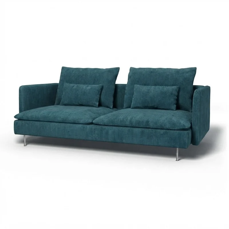 Söderhamn 3-zits Hoes - Corduroy Petrol Blauw #15