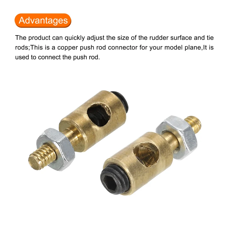 Linkage Stoppers Connecting Servo Arm,Push Rod with Nut and Screw for RC Plane