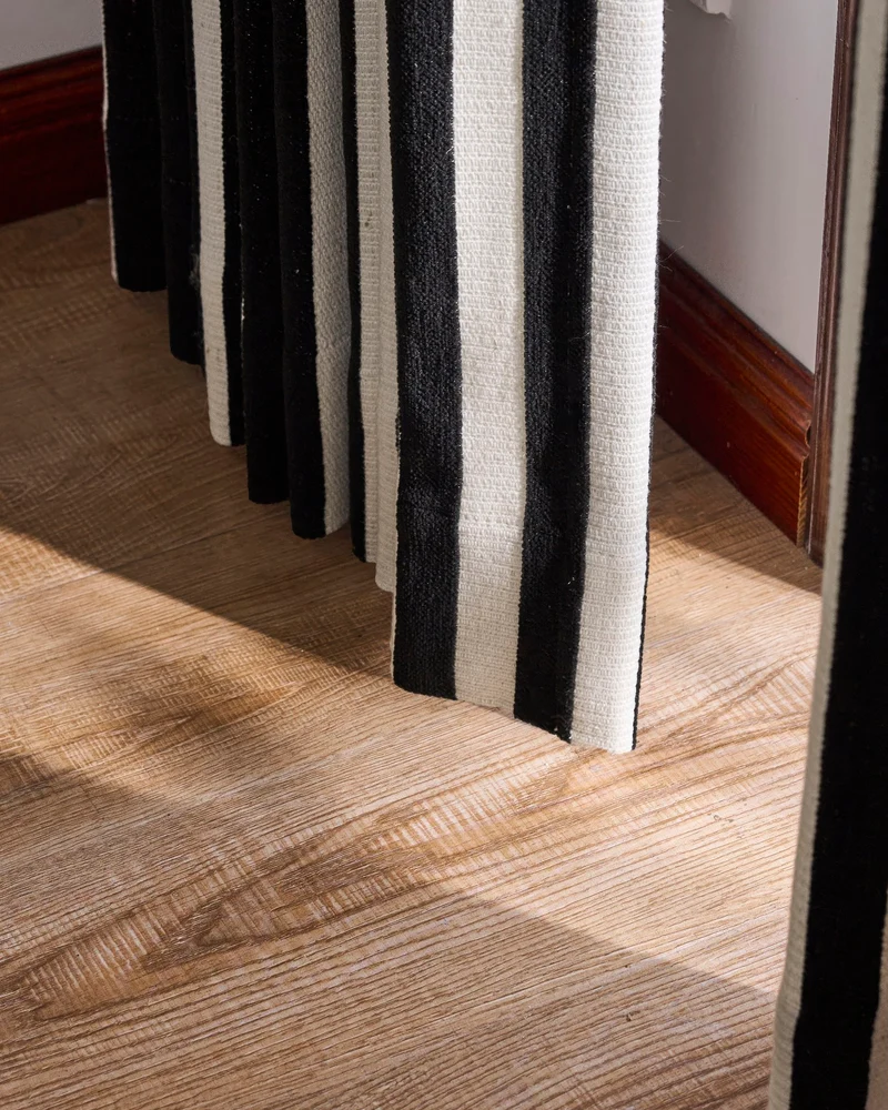 Liam 4 layers Soundproof Thermal Striped Linen Blend Custom Curtain