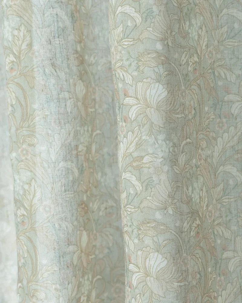 Awake Floral Patterned Custom Cafe Curtain