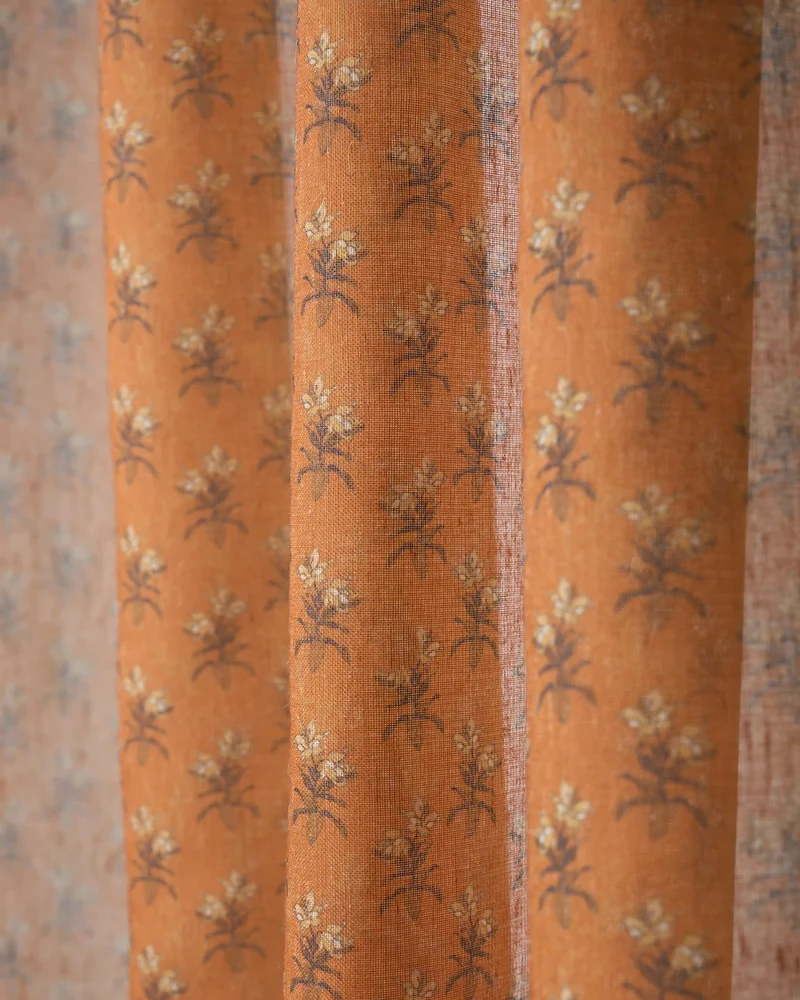 Rhythm Floral Patterned Custom Cafe Curtain