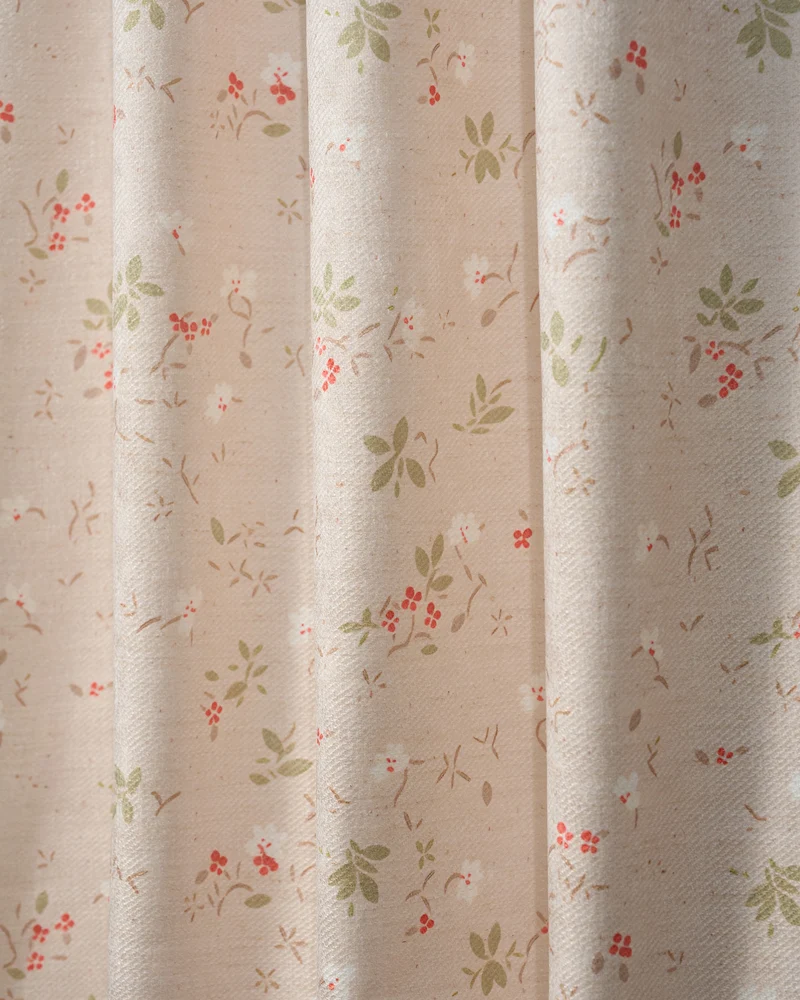 Whisper Linen Blend Floral Patterned Fabric Swatches
