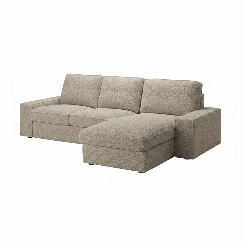 Kivik 2-zits met Chaise Longue Hoes - Royal Bouclé - Taupe #5