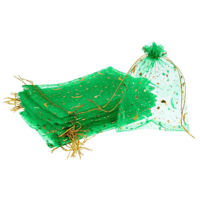 Moon Star Printed Organza Bag, Mini Pouches,
