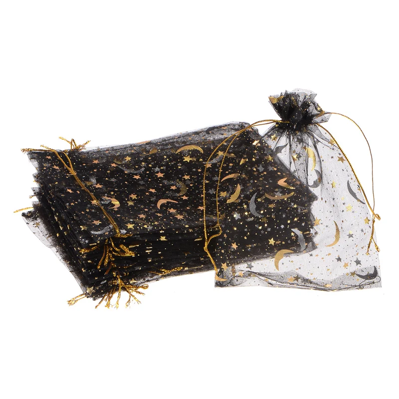 Moon Star Printed Organza Bag, Mini Pouches,