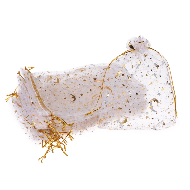 Moon Star Printed Organza Bag, Mini Pouches,