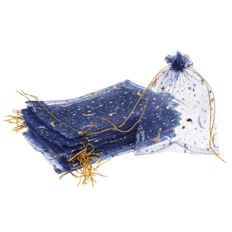 Moon Star Printed Organza Bag, Mini Pouches,