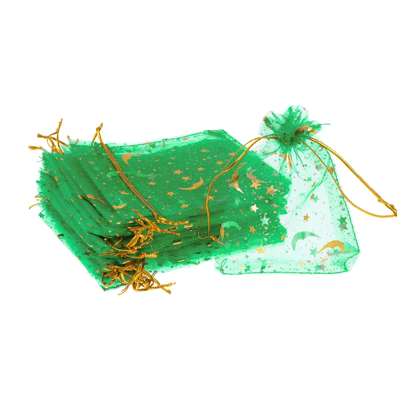 Moon Star Printed Organza Bag, Mini Pouches,