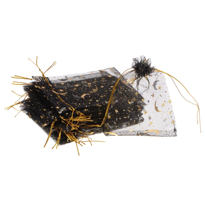Moon Star Printed Organza Bag, Mini Pouches,