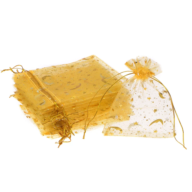 Moon Star Printed Organza Bag, Mini Pouches,