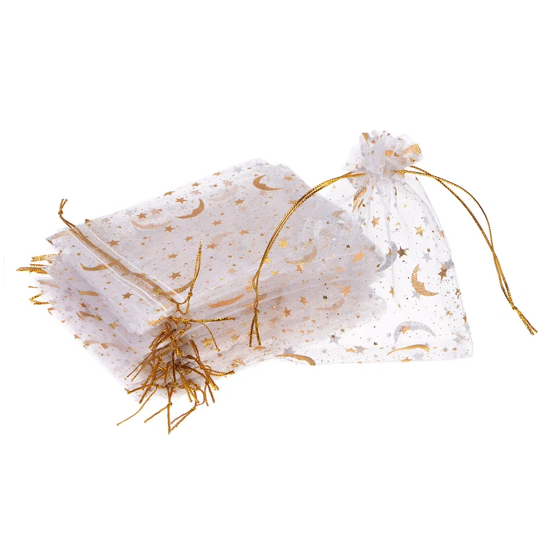 Moon Star Printed Organza Bag, Mini Pouches,