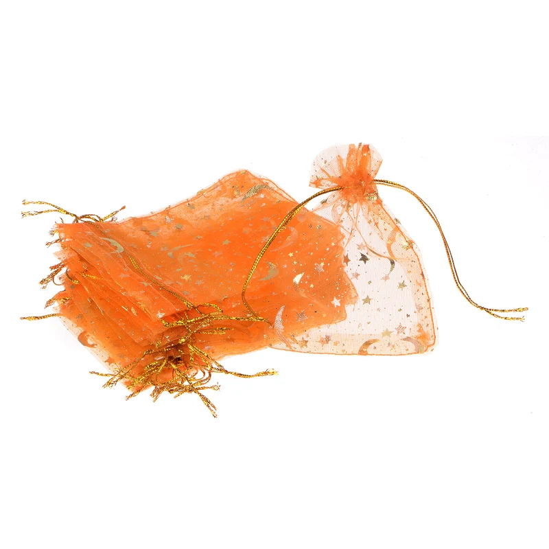 Moon Star Printed Organza Bag, Mini Pouches,