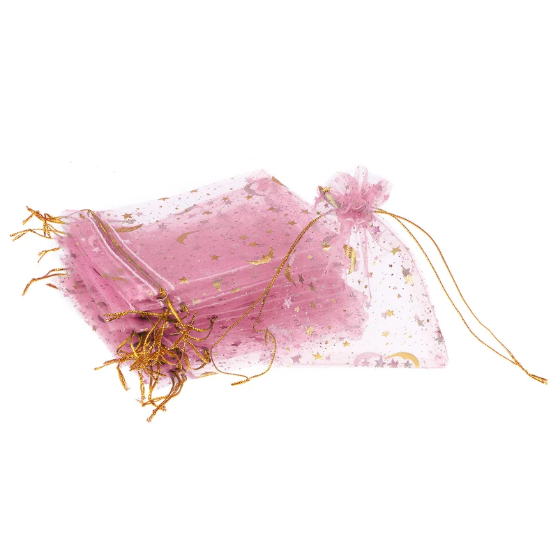 Moon Star Printed Organza Bag, Mini Pouches,
