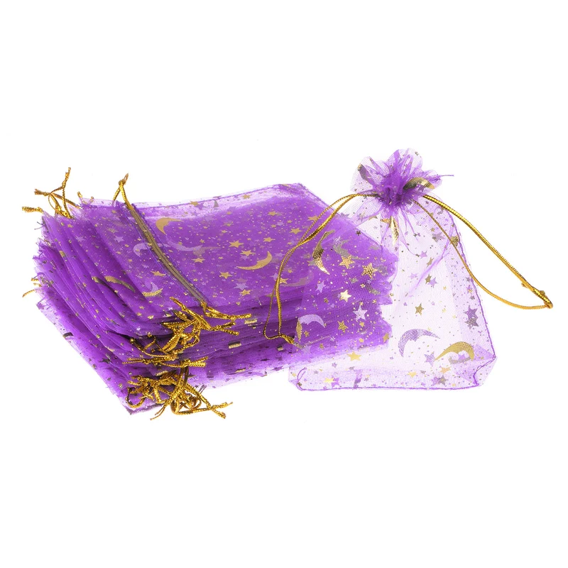 Moon Star Printed Organza Bag, Mini Pouches,