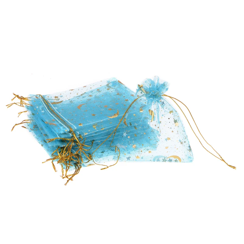 Moon Star Printed Organza Bag, Mini Pouches,