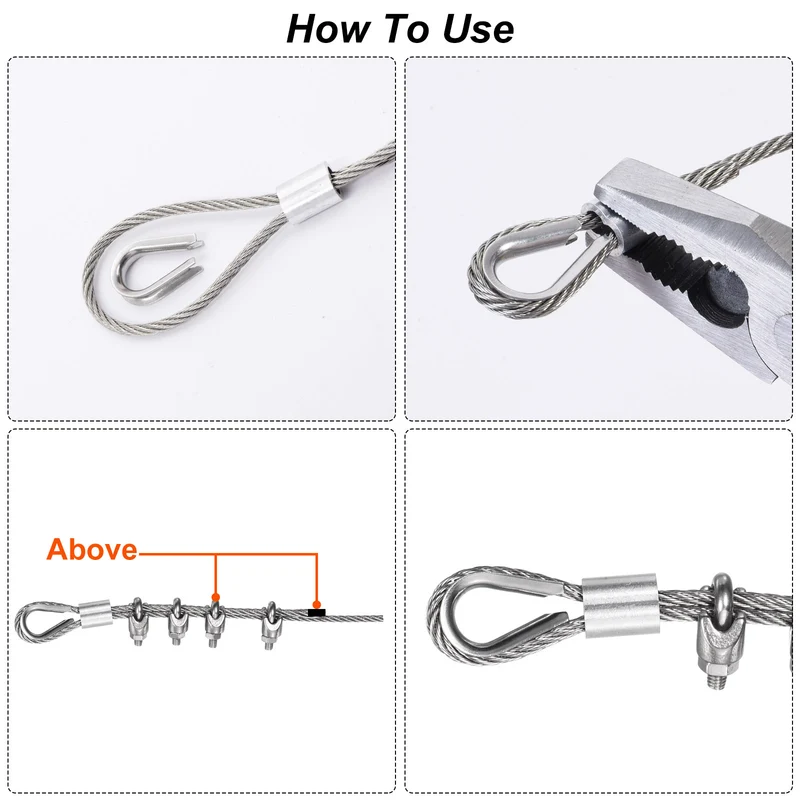 1/8 Turnbuckle Wire Tensioner Strainer Kit 100ft T316 Stainless Steel Wire Rope