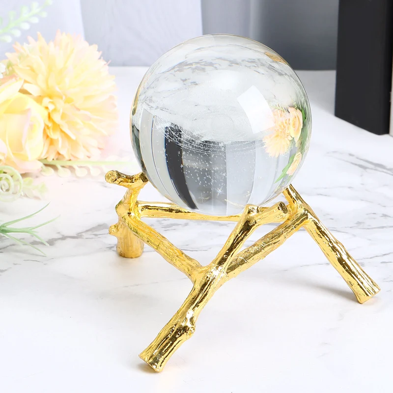 Crystal Ball Stand Sphere Display Stand for 30 to 40mm Balls Tree Tripod, Golden