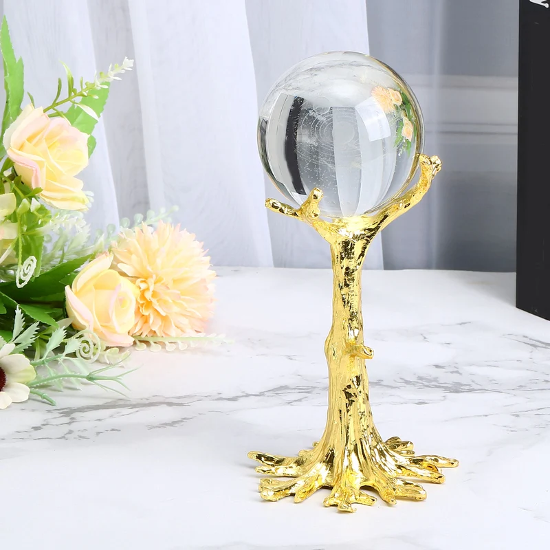 Crystal Ball Stand Sphere Display Stand for 40 to 60mm Balls Tree Shape, Golden