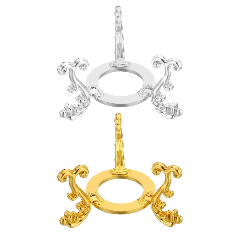 Crystal Ball Stand 2pcs Sphere Display Stand for 40 to 60mm Balls, Golden Silver