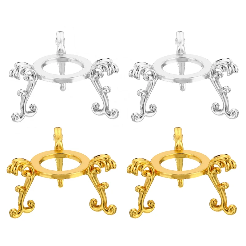 Crystal Ball Stand 2pcs Sphere Display Stand for 40 to 60mm Balls, Golden Silver