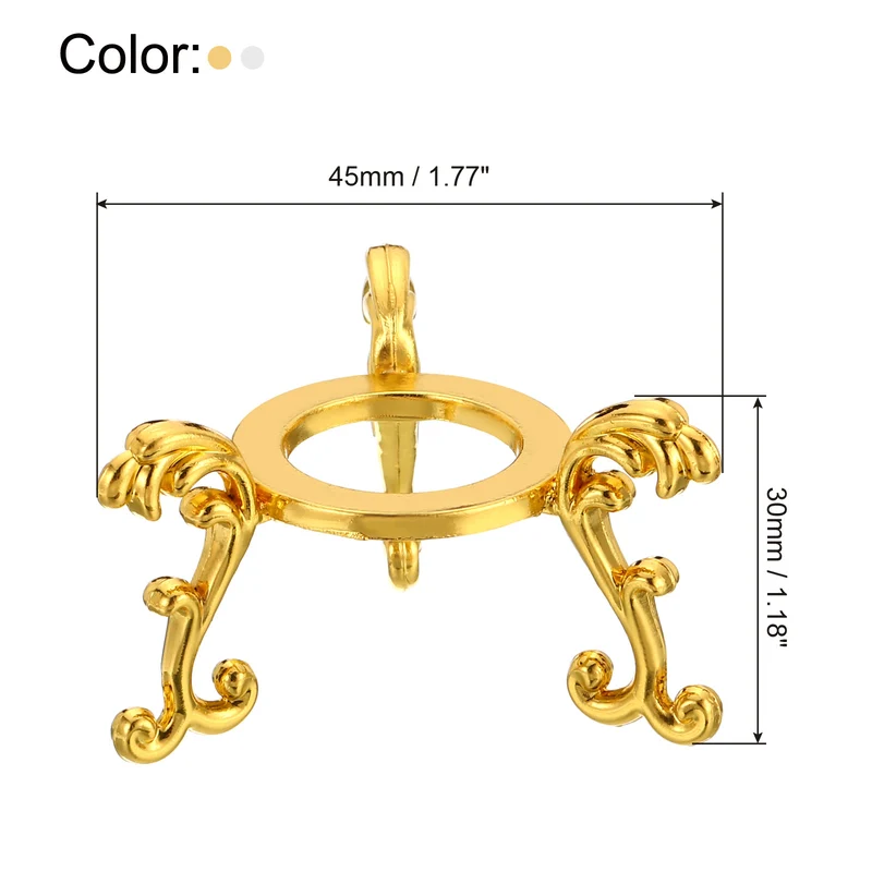 Crystal Ball Stand 2pcs Sphere Display Stand for 40 to 60mm Balls, Golden Silver