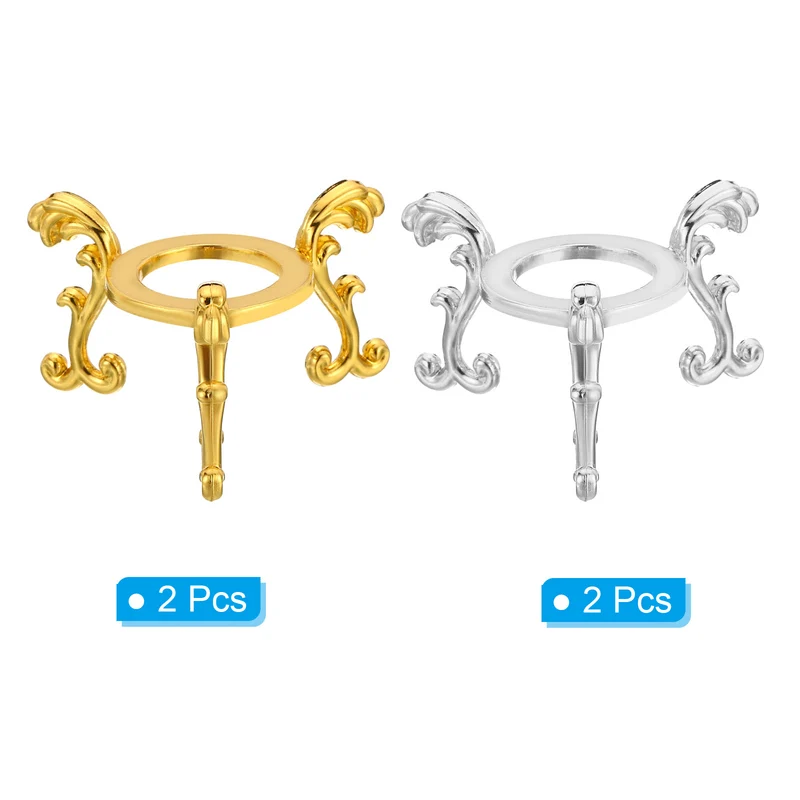 Crystal Ball Stand 2pcs Sphere Display Stand for 40 to 60mm Balls, Golden Silver