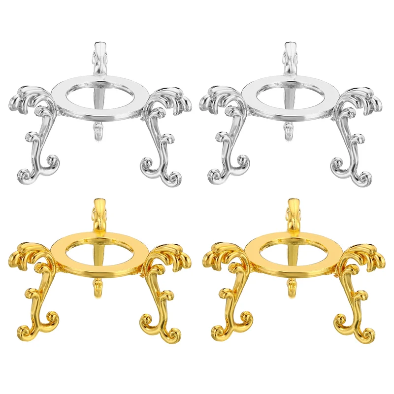 Crystal Ball Stand 2pcs Sphere Display Stand for 40 to 60mm Balls, Golden Silver