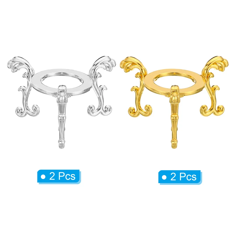 Crystal Ball Stand 2pcs Sphere Display Stand for 40 to 60mm Balls, Golden Silver