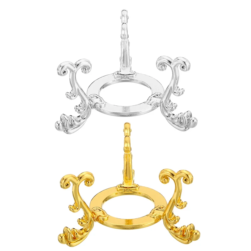 Crystal Ball Stand 2pcs Sphere Display Stand for 40 to 60mm Balls, Golden Silver