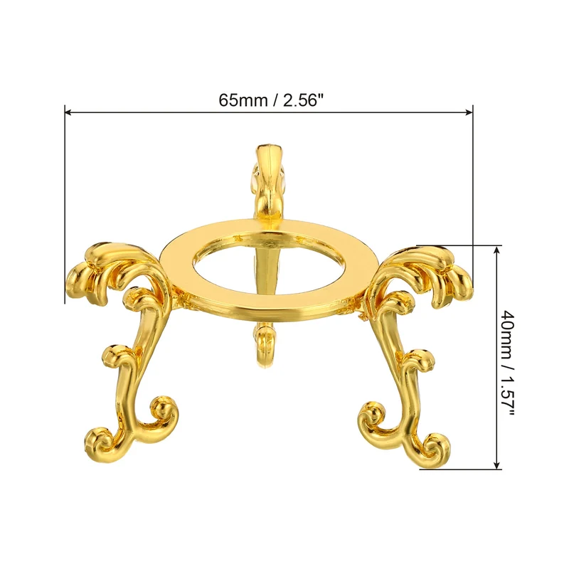 Crystal Ball Stand 2pcs Sphere Display Stand for 40 to 60mm Balls, Golden