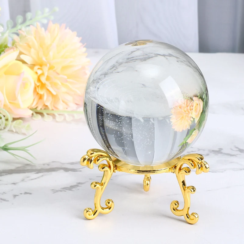 Crystal Ball Stand 2pcs Sphere Display Stand for 40 to 60mm Balls, Golden