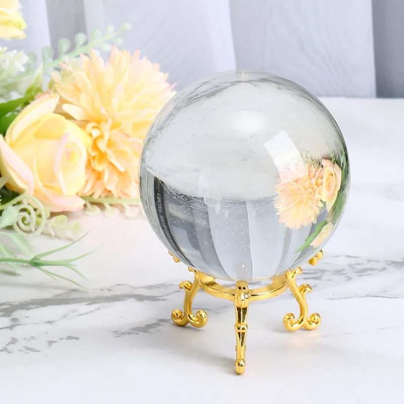 Crystal Ball Stand 2pcs Sphere Display Stand for 40 to 60mm Balls, Golden