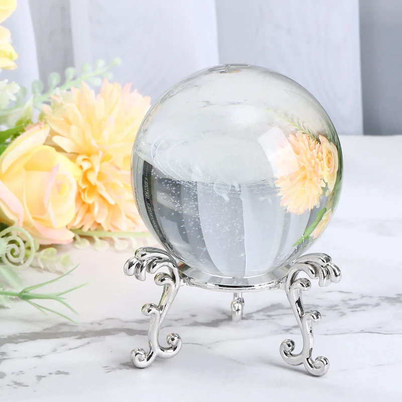Crystal Ball Stand 2pcs Sphere Display Stand for 40 to 60mm Balls, Golden