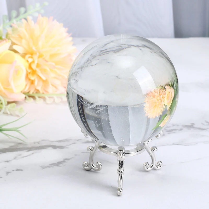 Crystal Ball Stand 2pcs Sphere Display Stand for 40 to 60mm Balls, Golden