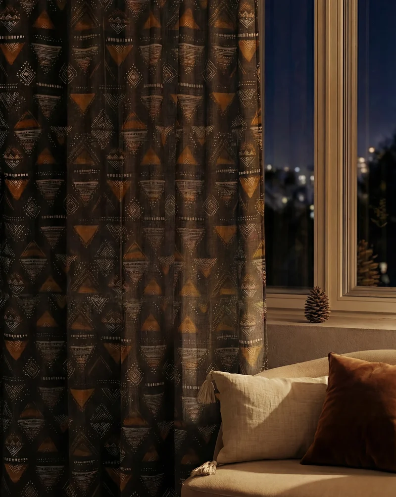 Echo Patterned Sheer Custom Curtain