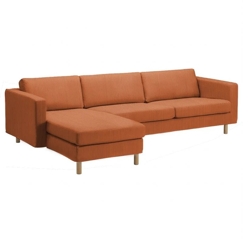 Landskrona 4-zits met chaise longue links Hoes - Corduroy Roest Oranje #9