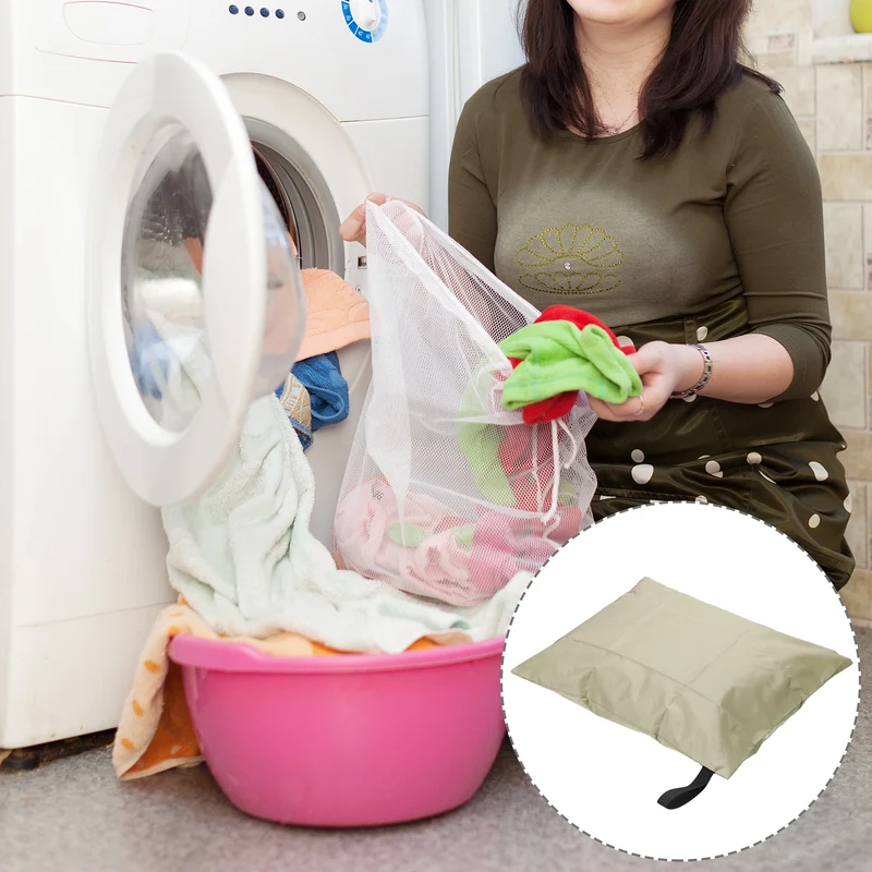 Uxcell Wet Dry Bags with Handle Zippered Pockets Waterproof Reusable Cloth Oxford Fabric Laundry Bag for Wet Clothes