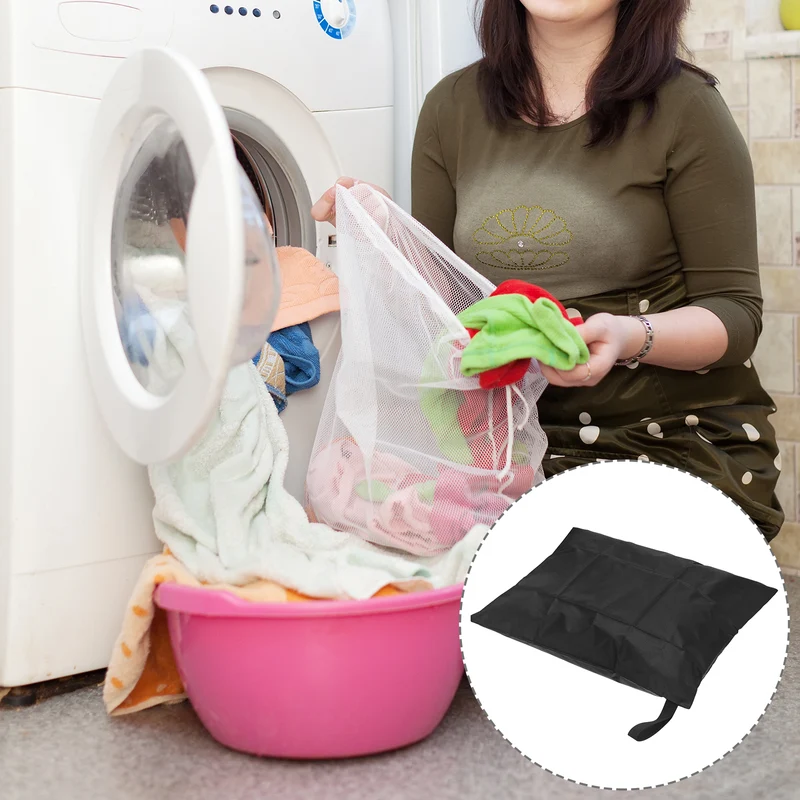 Uxcell Wet Dry Bags with Handle Zippered Pockets Waterproof Reusable Cloth Oxford Fabric Laundry Bag for Wet Clothes
