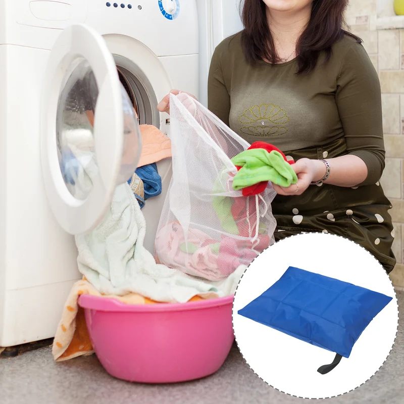 Uxcell Wet Dry Bags with Handle Zippered Pockets Waterproof Reusable Cloth Oxford Fabric Laundry Bag for Wet Clothes